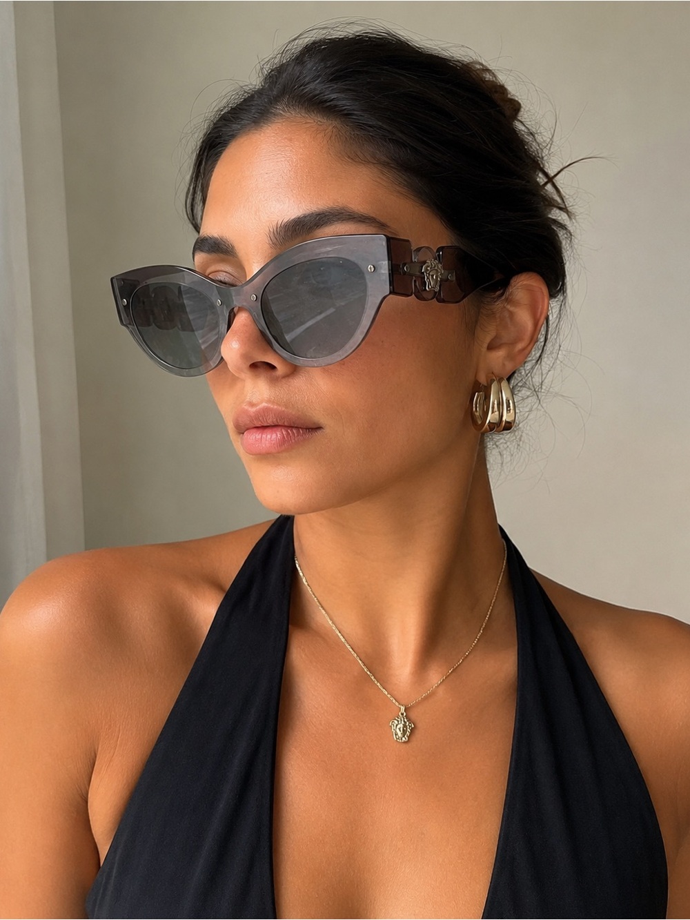 Versace VE2234 Grey Cat-Eye Sunglasses